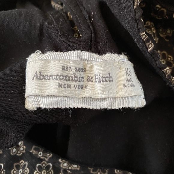 Abercrombie & Fitch Sleeveless Lined Floral Black White Swing‎ Dress Size XS - Picture 10 of 11